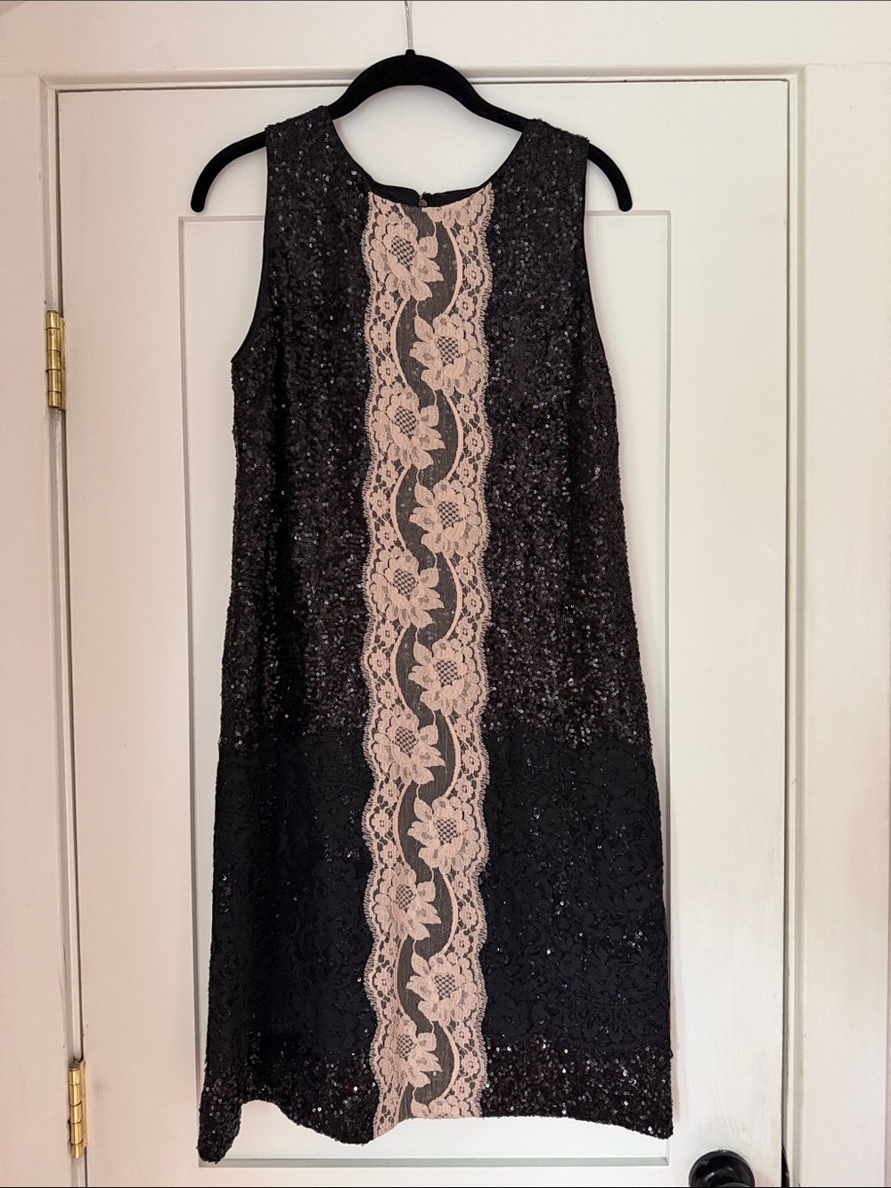 Dolce & Gabbana Black Lace Shift Dress with Blush Lace Panel